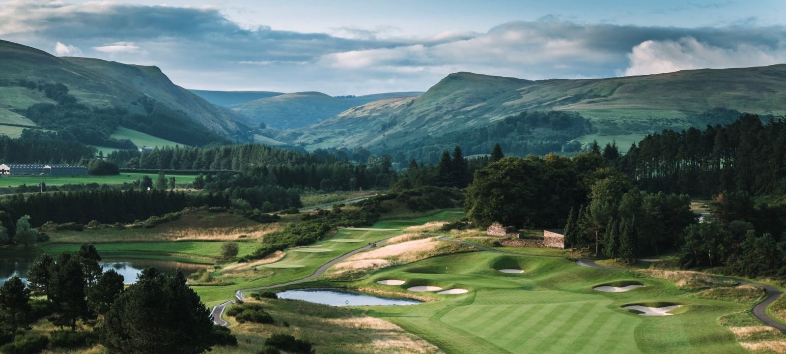 Sunlight across a golf green