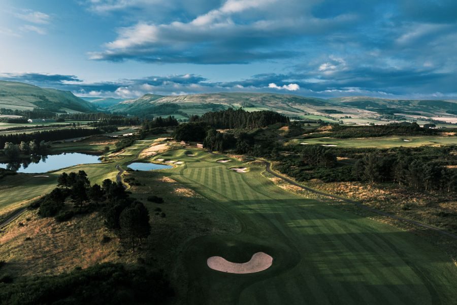 Golf fairway beside water